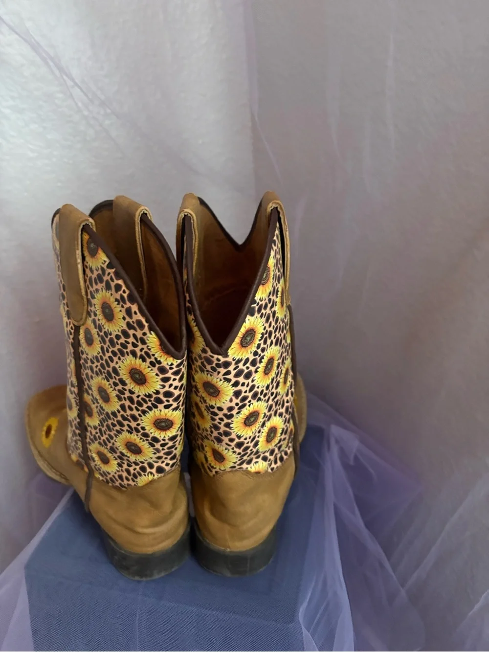 Twister Brown and Yellow Sunflower Kids Boots - Picture 2 of 11
